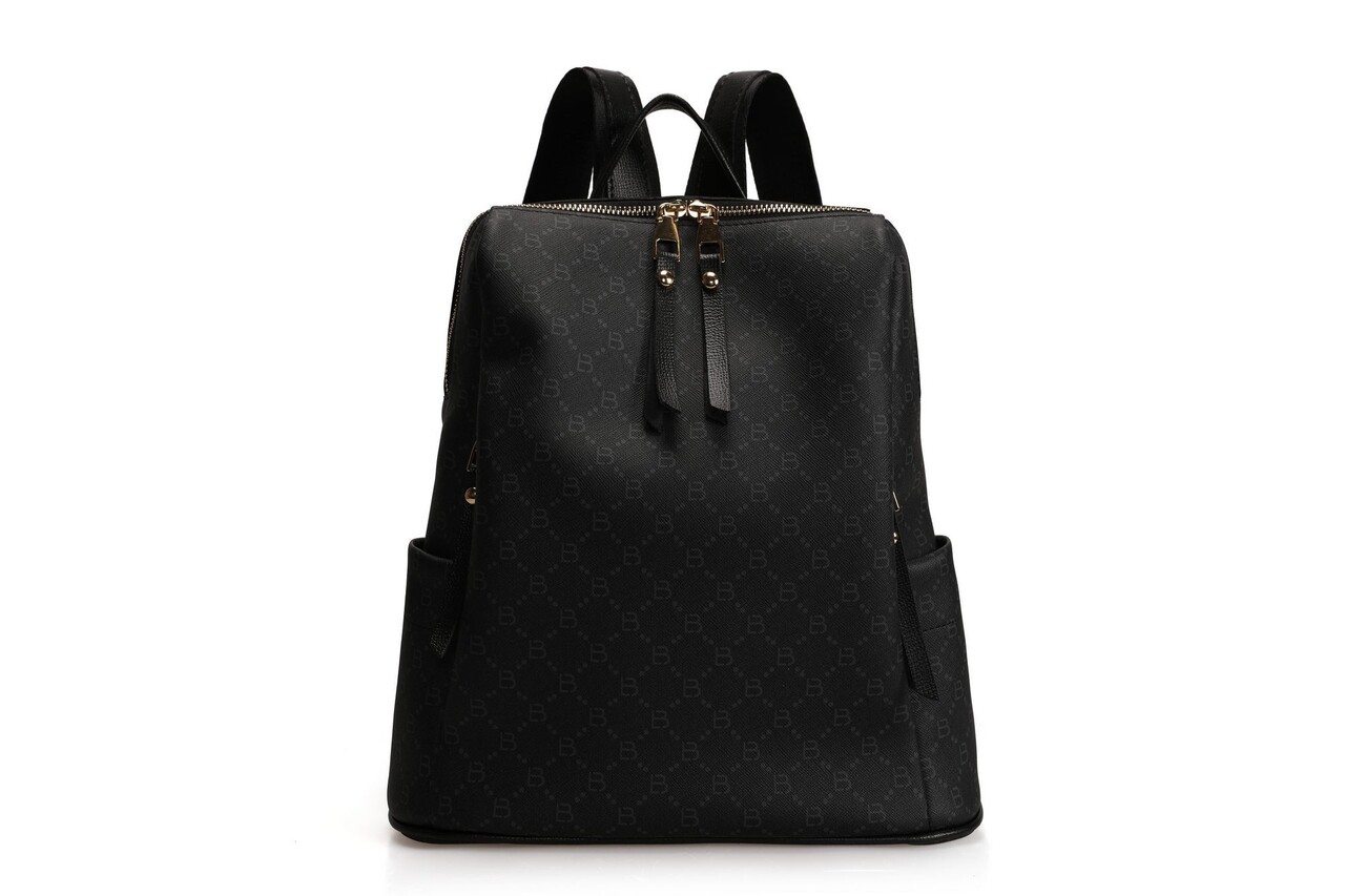 Rucsac Lucky Bees, 359V2, piele ecologica, negru/gri - imagine 7